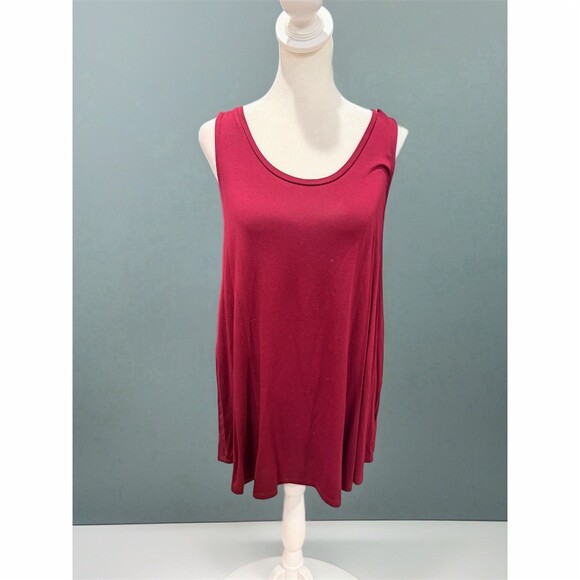 Old Navy Tops - Old Navy Dress Womens Petite S Burgundy Sleeveless Swing Tunic Scoop Neck
